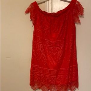 Lace off the shoulder dress